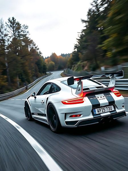 Porsche 911 GT3 RS Weiß Racing On The Road 2 von MIROKKU