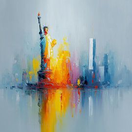 Freiheitsstatue und New York Skyline von ARTemberaubend