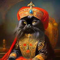 Fantasie Perzische kat ook wel de Pers kat genoemd in Traditionele Perzische kleding en sieraden-4