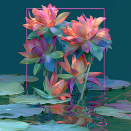 Lotusblumen Neon
