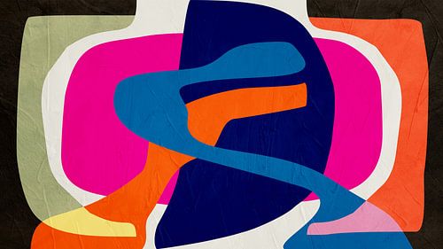 Moderne Bunte Organisch Geometrische Abstrakte Kunst von Online Arts