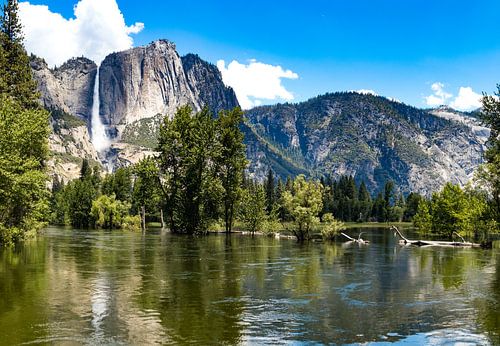 Water en bergen in Yosemite Valley