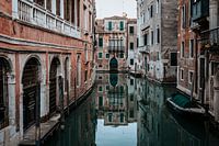 It's quiet in beautiful colorful Venice, Italy