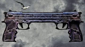 Duality of the karma gun (dubbelloops pistool) van Ruben van Gogh - smartphoneart