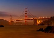 Gouden Poortbrug bij zonsondergang van Melanie Viola thumbnail
