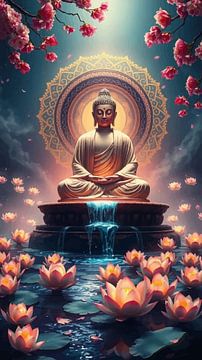 Buddha in tiefer Meditation - Spirituelle Gelassenheit Kunst