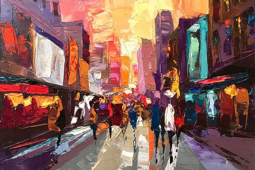Rue de la ville abstraite et colorée