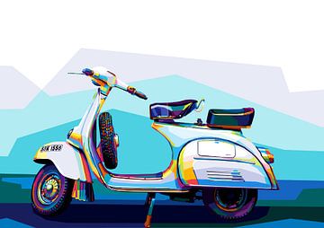 Vespa scooter Italiaanse Wpap Pop Art van Noval Purnama