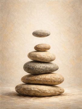 Gestapelte Steine Balance Zen Impasto von Media Jeka