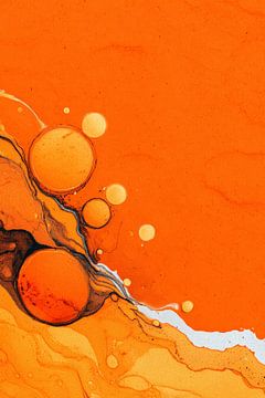 Oranje Abstract met Vloeibare Cirkels en Energie