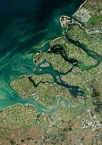 Satellietfoto van Zeeland van Wigger Tims