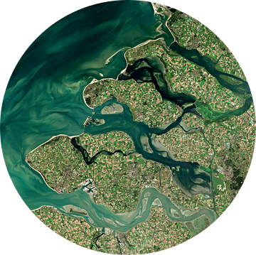 Satellietfoto van Zeeland van Wigger Tims