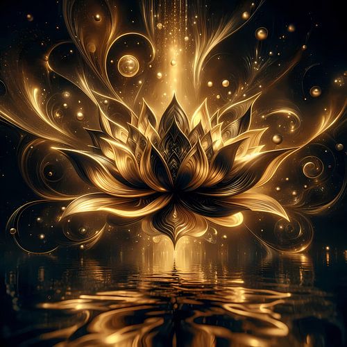Gouden lotusbloem: een stralend kunstwerk uit de natuur
