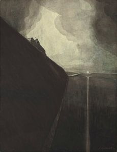 Léon Spilliaert - Deich und Strand, Königliches Chalet und Galerien von Ostende (1908)