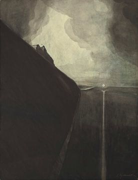 Léon Spilliaert - Deich und Strand, Königliches Chalet und Galerien von Ostende (1908) von Peter Balan