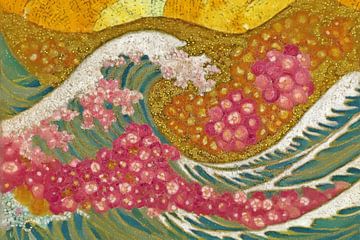 Bloesemgolf in Gouden Licht | Abstracte Natuurfantasie van Whale & Sons