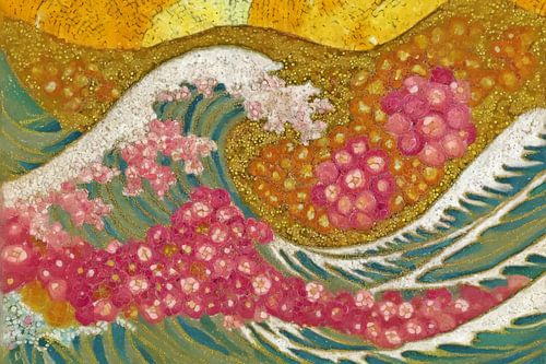 Bloesemgolf in Gouden Licht | Abstracte Natuurfantasie