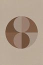 Modern abstract geometric art in retro style in brown and beige No 1 by Dina Dankers thumbnail