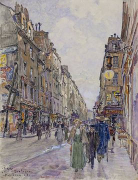 Frederic Houbron - Rue de Bretagne, in 1908. 3ème arrondissement (1908) van Peter Balan