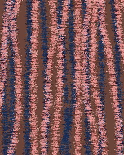 Roze, blauw, bruine strepen. Retro jaren 70 patroon. Minimalistische woondecoratie.