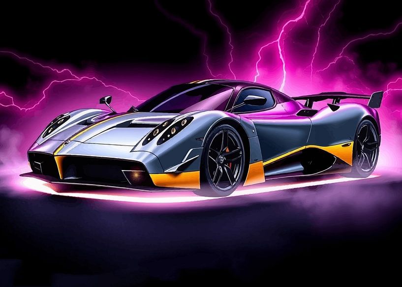 Pagani Huayra donkergrijs - bliksem smokey magenta van MIROKKU