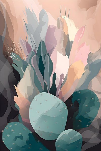 Watercolour Cacti by NJ Midnight Studio