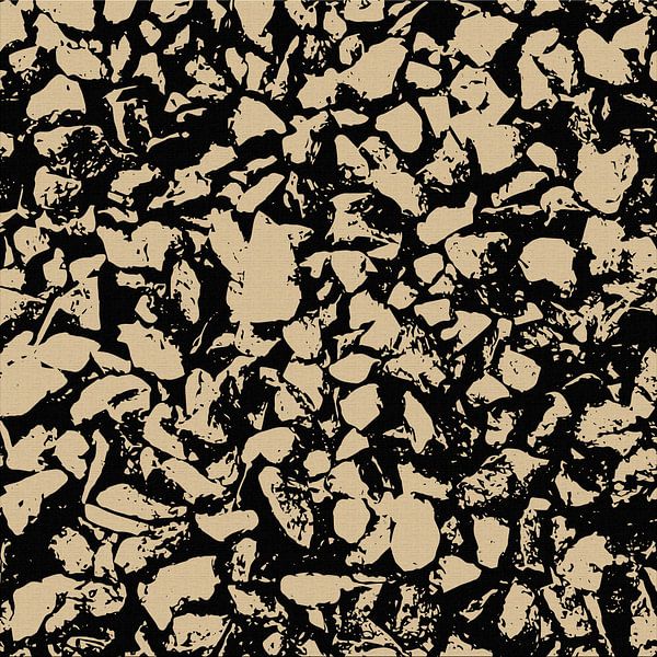 Natura Astratta. Abstract natuurpatroon in zwart en geel III van Dina Dankers