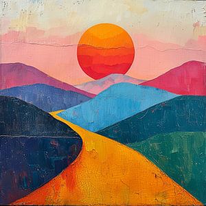 Mond Landschaft Natur Berge Expressionismus No 13