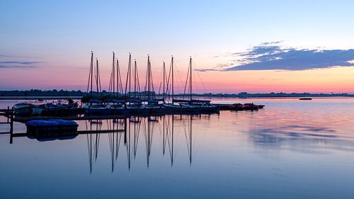 Lake Leek with sailing boats in pastel