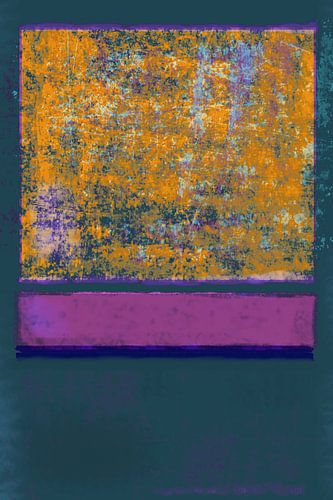 Abstract in oranje, grijs en paars