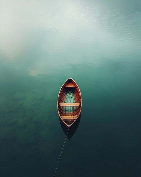 Boot in ruhigem Wasser von fernlichtsicht