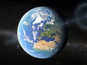 Die Erde aus dem Weltraum von Frans Blok Miniaturansicht