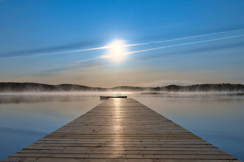 Jetty that reaches into a Swedish lake by Martin Köbsch