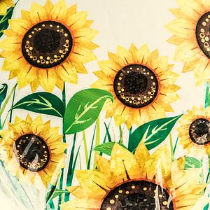 Summertime, moderne geschilderde zonnebloemen