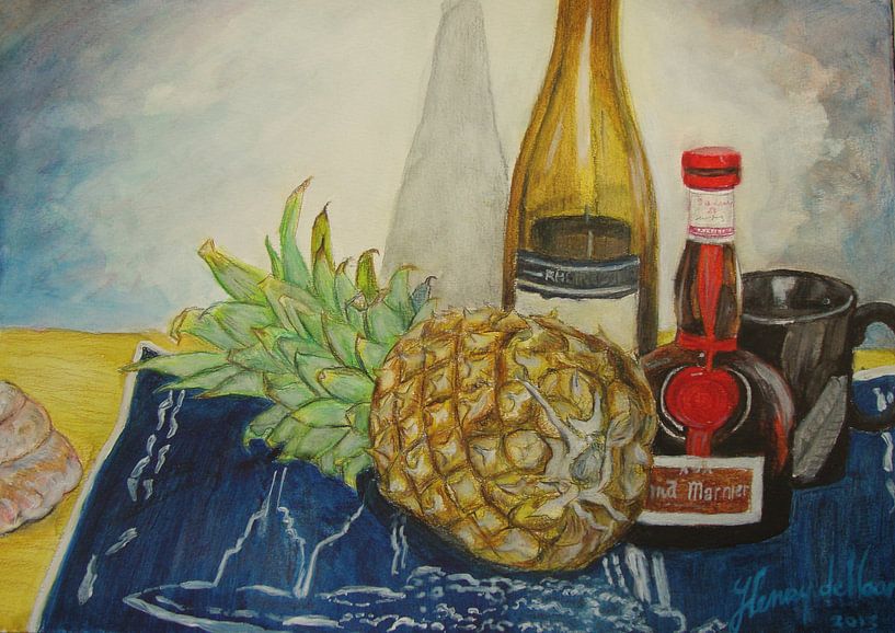 Stilleven met ananas by henry de haan