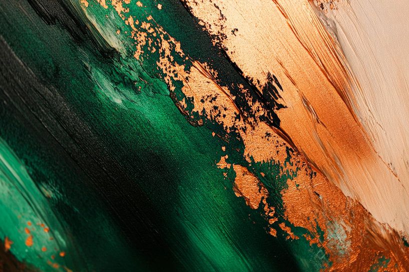 Magische Farbsymbiose aus Grün und Gold von Poster Art Shop