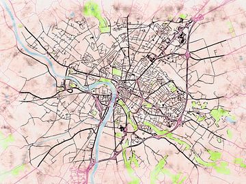 Kaart van Montauban in de stijl 'Soothing Spring' van Maporia