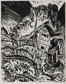 Mountain shelter with thundercloud (mountain shelter during thunderstorms), ERNST LUDWIG KIRCHNER, 1 by Atelier Liesjes
