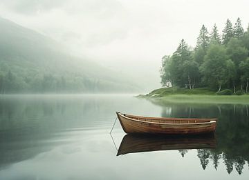 Boot in rustige natuur van fernlichtsicht