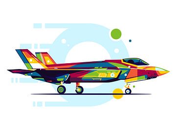 F-35 Lightning II in Pop Art van Lintang Wicaksono