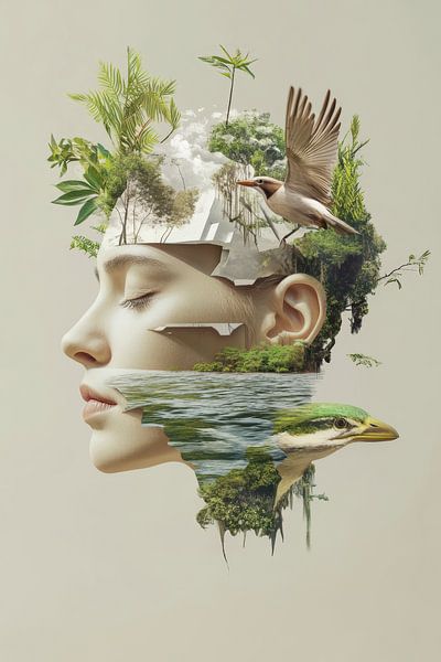 La nature, miroir de l'esprit humain par Digitale Schilderijen