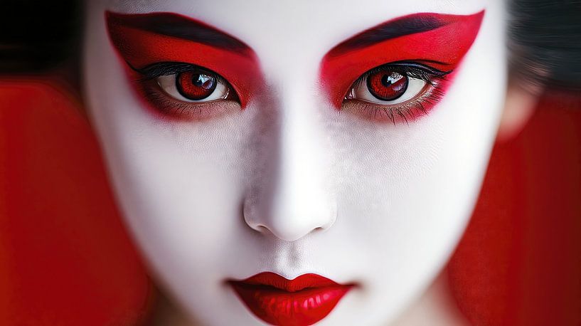 Moderne geisha make-up van Frank Heinz