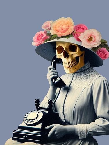 Skelett-Sekretär am Schreibtisch von Evelin