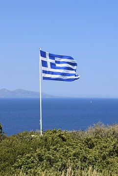 Griechische Flagge auf Zakynthos von Esther
