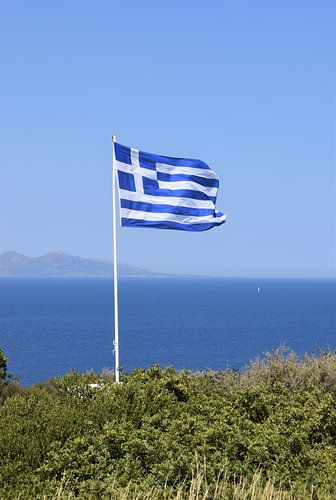 Greek flag on Zakynthos