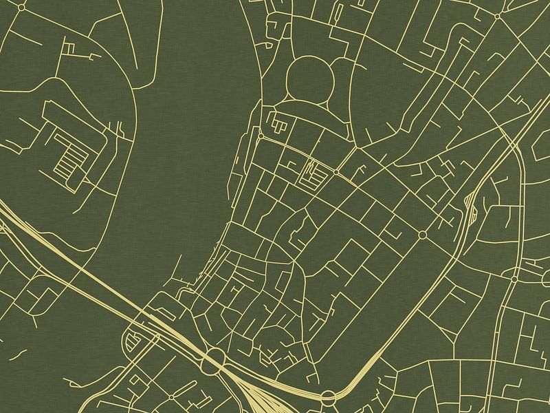 Kaart van Venlo Centrum in Groen Goud van De Kaartenwinkel