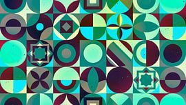 Mid Century Skandinavien Teal von Mad Dog Art