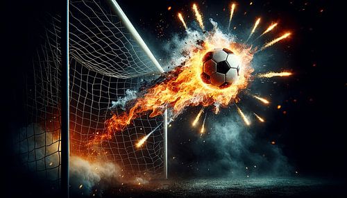 Infernoschuss: Der feurige Ball im Netz