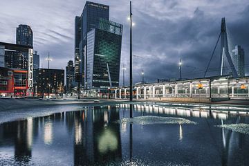 The city Rotterdam with the erasmus and the KPM building by Jolanda Aalbers