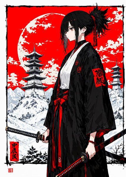 Anime Samurai Girl Japon par Ruzerin